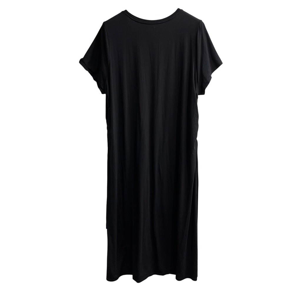 Lands End Dress Black Modal Blend Maxi Size 3X Cinched Sides Casual‎ Comfort